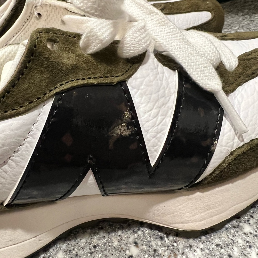 New Balance Olive Green White Black Retro Runner Sneakers - Picture 2 of 11
